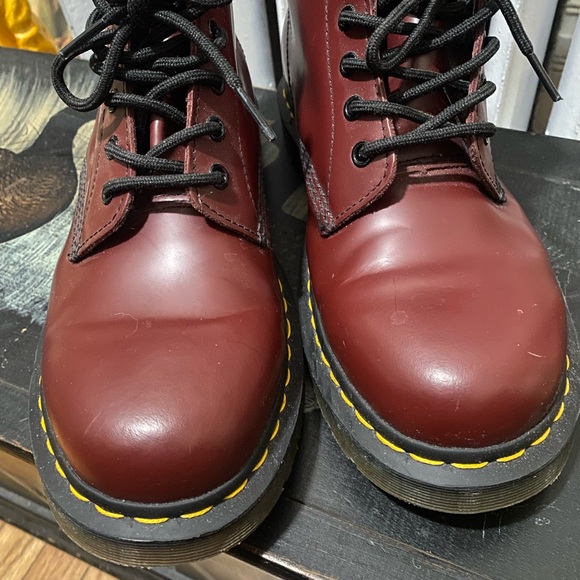 Dr. Martens 1460 SMOOTH LEATHER LACE UP BOOTS in “Cherry Red” - Picture 3 of 8